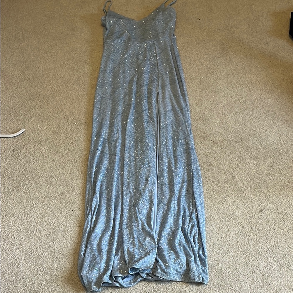 B Darlin Blue Spaghetti Strap Maxi Dress